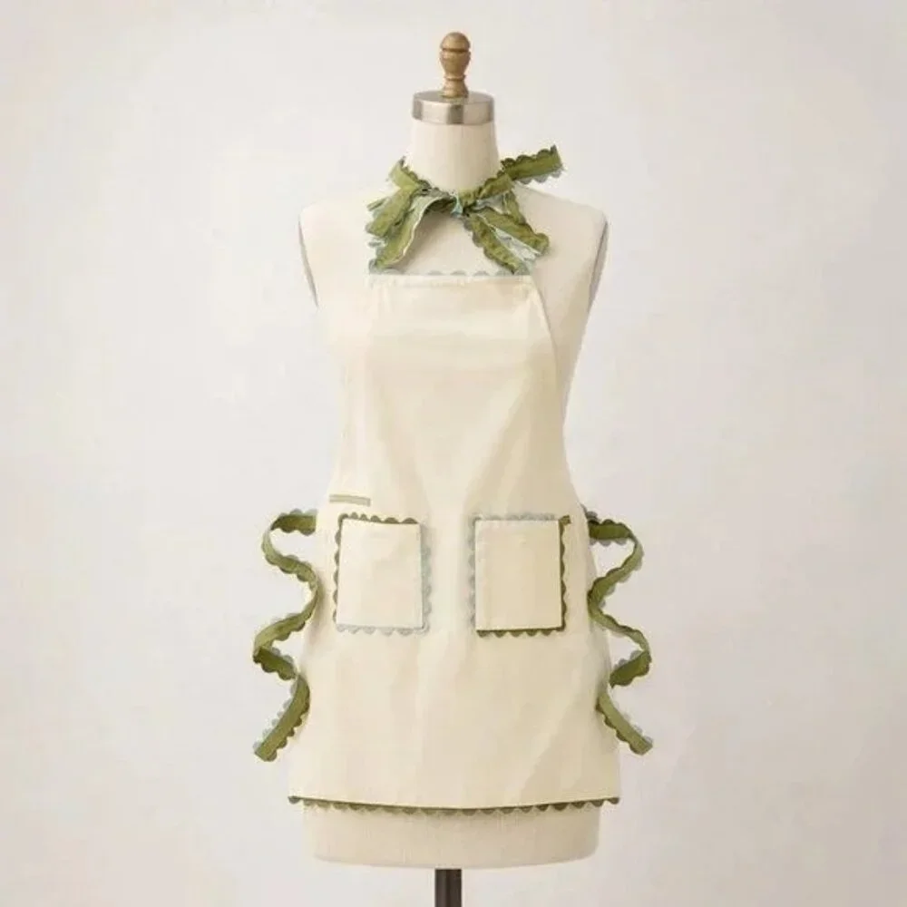 Anthropologie One Size Indira Embroidered Apron Butter Yellow NEW